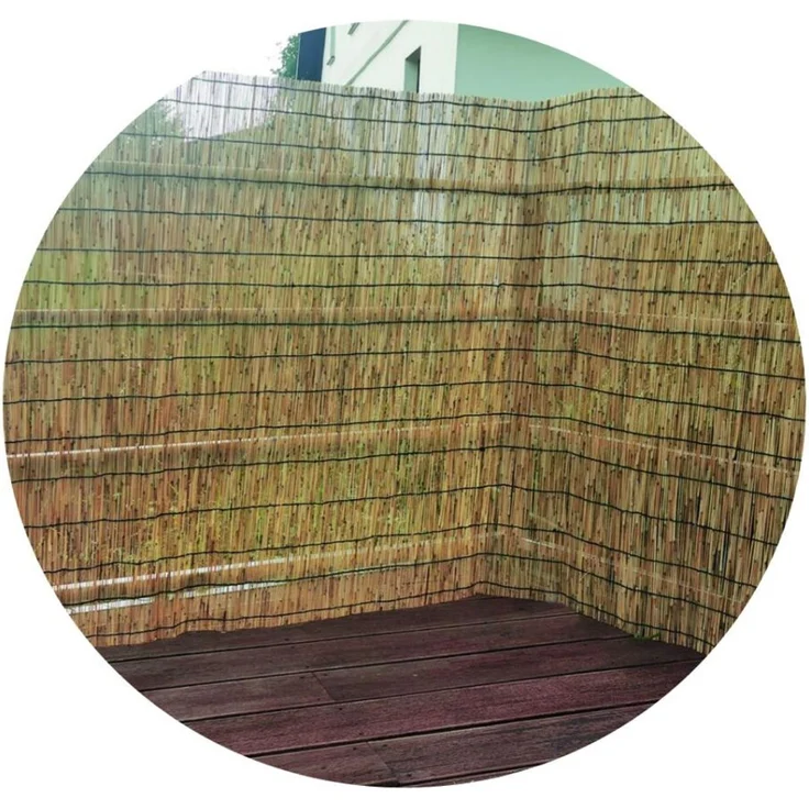 5x Schilf Sichtschutzmatte H1xB6m Natur Garten Blick Draußen Zaun Wind Terrasse – Bild 4