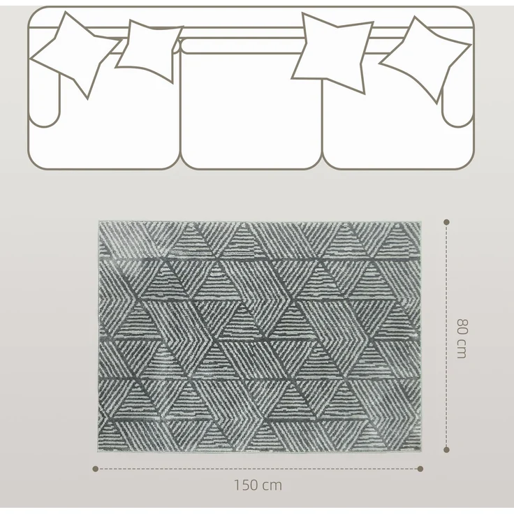 Teppich Wohnzimmerteppich im Modern Stil, waschbarer Flächenteppich 150 x 80 cm Dunkelgrau--Dunkelgrau--1.5x80x150cm--CHENHAONING – Bild 5