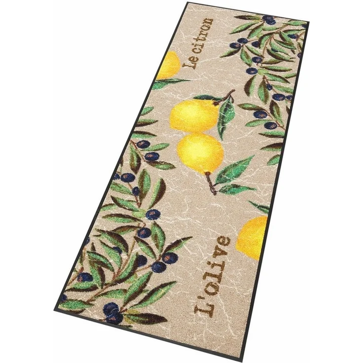 wash+dry by Kleen-Tex Küchenläufer Le Citron, rechteckig, Höhe: 7 mm, Teppich, Motiv Oliven & Zitronen, rutschhemmend, waschbar, Küche – Bild 1