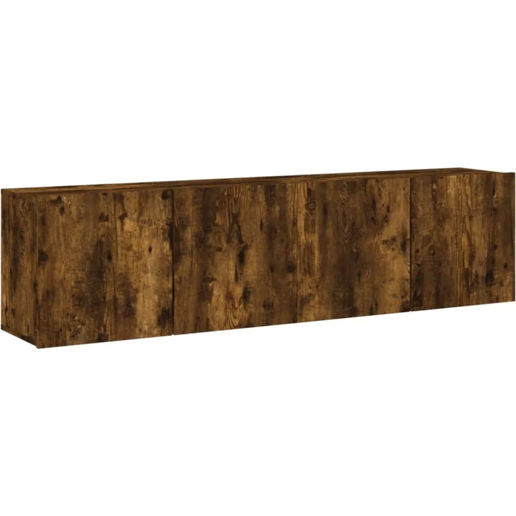 2 pcs TV-Wandschrank, TV Hängeboard Hängeschrank Räuchereiche 80x30x41 cm – Bild 2