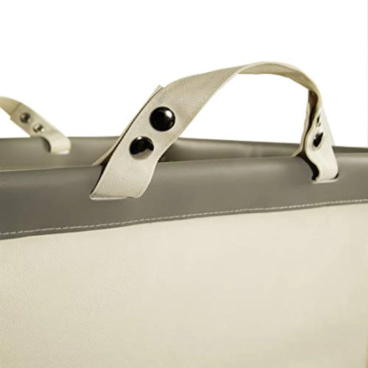Seville Classics Großer kommerzieller robuster Wäschesammler mit Rollrahmen aus Segeltuch mit Rädern für Hotel, Zuhause, Schrank, Schlafzimmer (patentiert), cremefarben, 46 cm D x 46 cm B – Bild 6