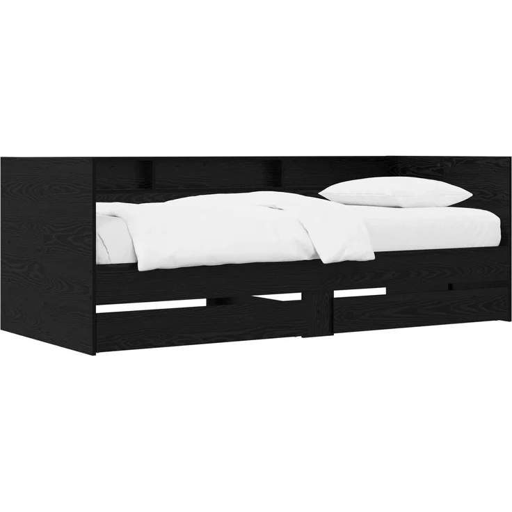 vidaXL Tagesbett mit Schubladen mit Regal Schwarze Eiche Holzwerkstoff 3429643 – Bild 2
