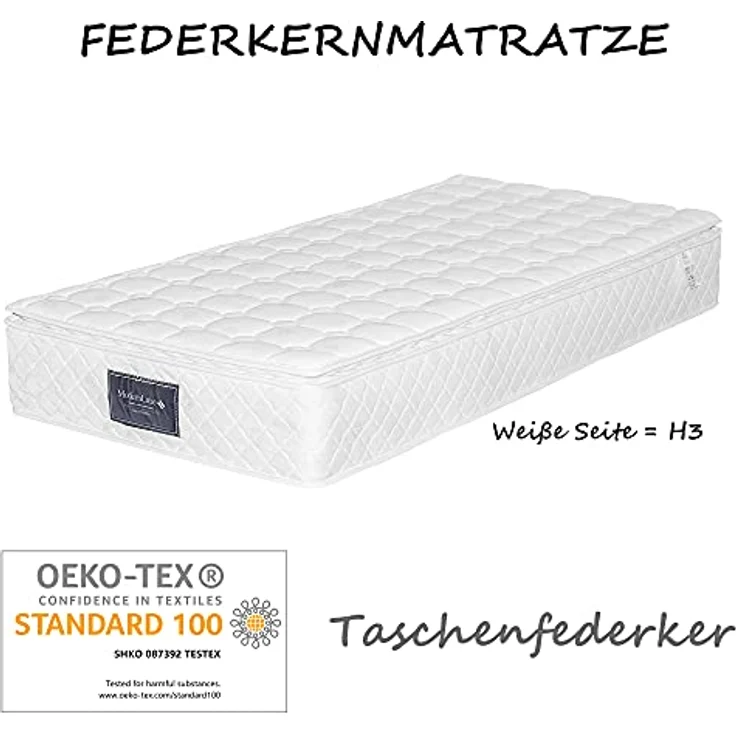 Ball & Cast Polsterbett (90x200cm) Doppelbett mit Matratze, Gepolstertem Kopfteil + Lattenrost, Einfache & Zeitsparende Montage, Grau – Bild 9