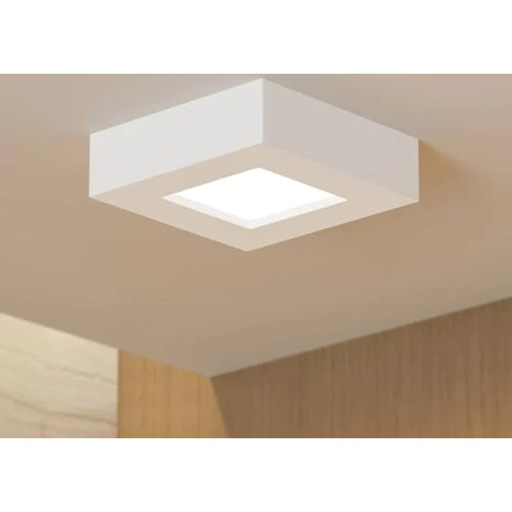 PRIOS LED Deckenleuchte Alette, moderne 1-flammige Badezimmerlampe aus weißem Aluminium mit energiesparendem Licht – Bild 2