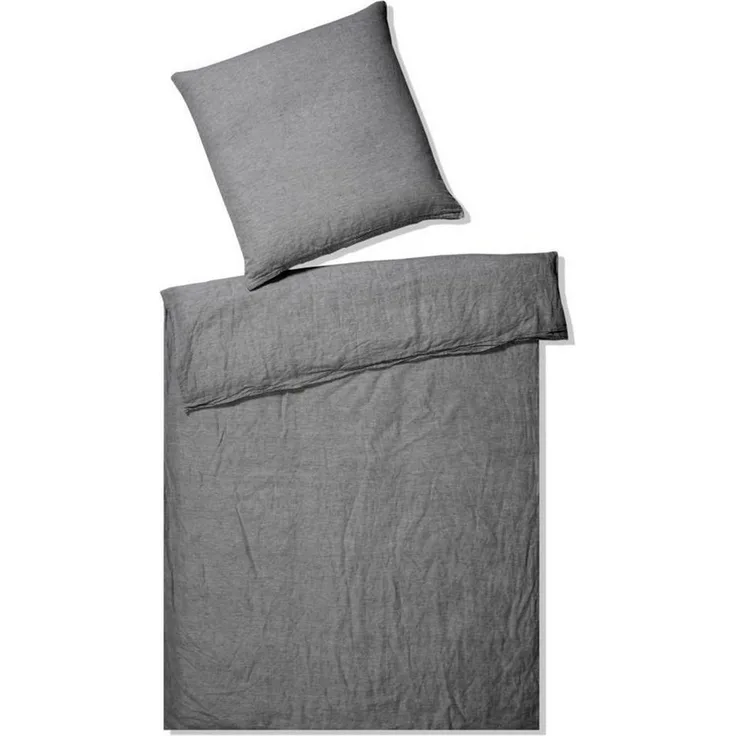 Elegante Bettwäsche Breeze in Gr. 135x200 oder 155x220 cm, Halbleinen, 2 teilig, Bettwäsche in Halbleinen-Qualität, Bettwäsche mit Reißverschluss