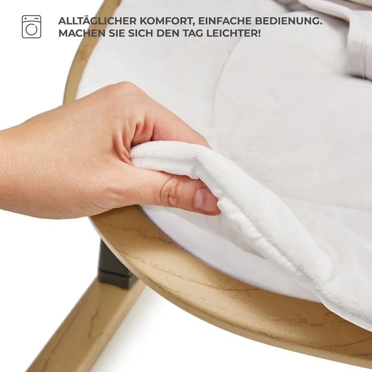Kinderkraft ELSU Babywippe 2in1 ab Geburt, Hüpfstuhl für Babys Neugeborene 0-9 kg, 2 Spielzeuge zur Aktivierung, Verstellbarer, Leicht, Weiches Material, Grau – Bild 5