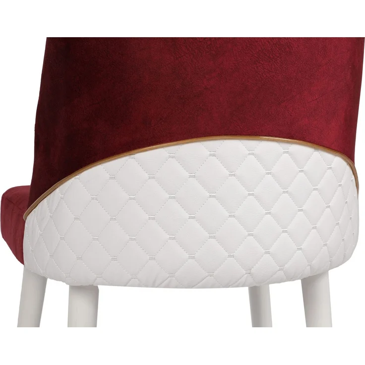 Skye Decor 'Nova 081 V4' Stuhlset (4-teilig), Weinrot / Weiß, 50 x 90 x 49 cm – Bild 4