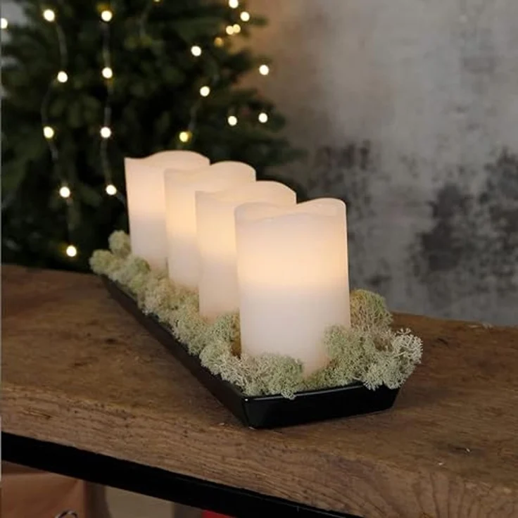 LED-Wachskerzen "May", 4er Set, weiss – Bild 1