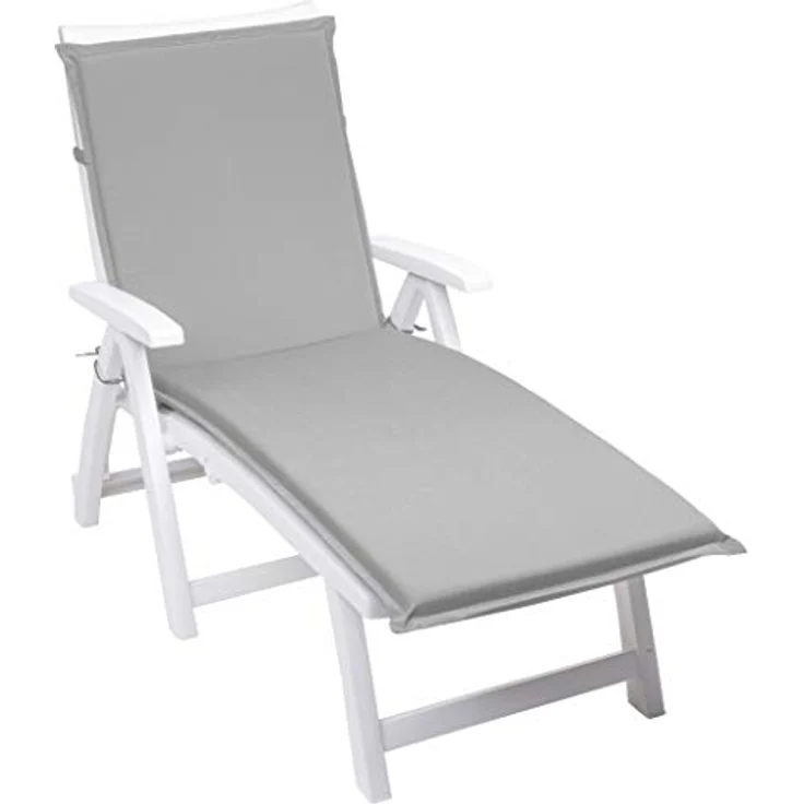 Traumnacht Komfort Liegenauflage Outdoor silber mit abnehmbarem Bezug, 190 x 58 x 6 cm, Öko-Tex zertifiziert, produziert nach deutschem Qualitätsstandard – Bild 5