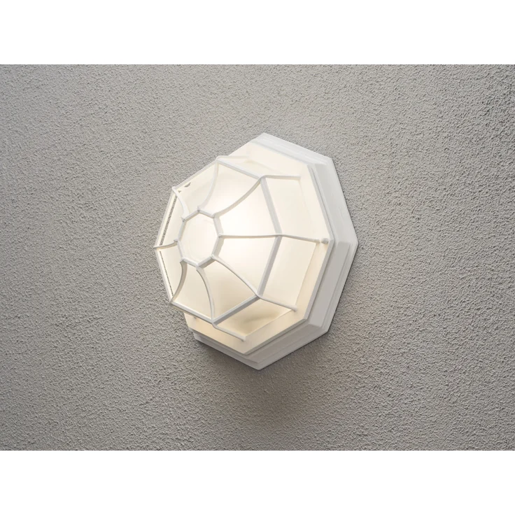 KONSTSMIDE No. 7091-250 Outdoor Wand- und Deckenleuchte E27 IP23 Weiß Matt Opal – Bild 1