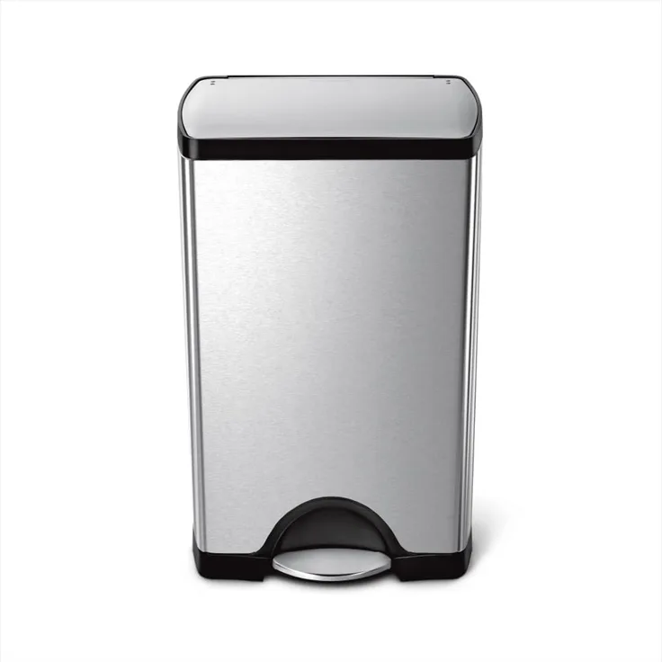 Simplehuman 38L rechteckiger Treteimer, gebürsteter Edelstahl