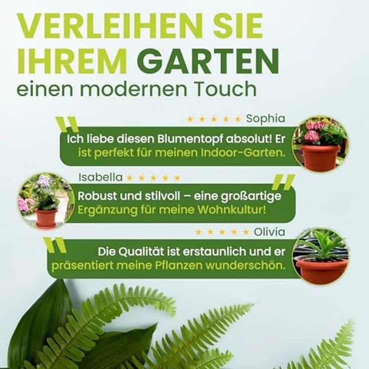 2friends Pflanzkübel 4er Set Pflanzkübel groß aussen, Blumentopf Gross Ø 40cm, mit Untersetzer Terracotta, Pflanztöpfe – Bild 7