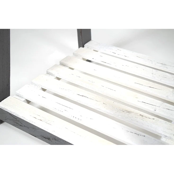 Kobolo Regal Leiterregal im Used Look - WHITE GREY - 4 Böden - Weiß-Grau – Bild 5