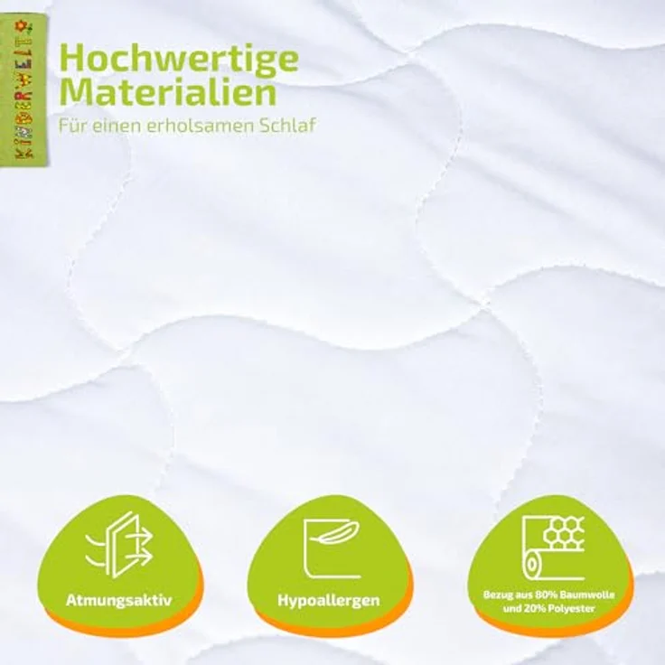 Babymatratze Schaumkernmatratze Comfort 7 cm 40 x 90 cm weiß, KiNDERWELT, 7 cm hoch – Bild 5