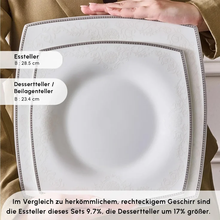 Karaca Geschirr-Set Karaca Fine Pearl Neklus 12 Personen Geschirrset, 58 Teilig – Bild 3