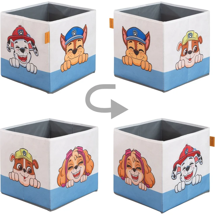 roba Aufbewahrungsbox 'Paw Patrol' - 2-teilig - HxBxT: 27 x 27 x 27 cm - Weiß / Blau – Bild 6