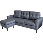 HTI-Living Ecksofa Ecksofa Reva Grau, Stück 1 Teile, Dreisitzer mit Hocker variable Stellmöglichkeiten