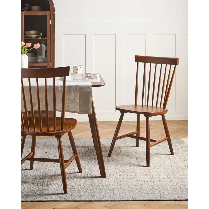 Esszimmerstuhl 2er Set BURGES Holz Braun – Bild 2
