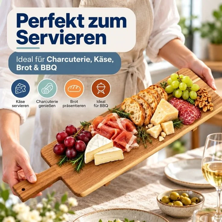 Relaxdays Servierbrett Akazienholz XL – Bild 3