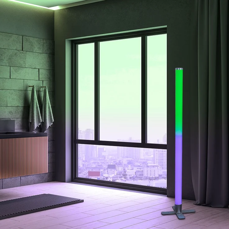 RGB LED Wand-/ Stehleuchte, Fernbedienung, viele Modi, H 103 cm – Bild 6