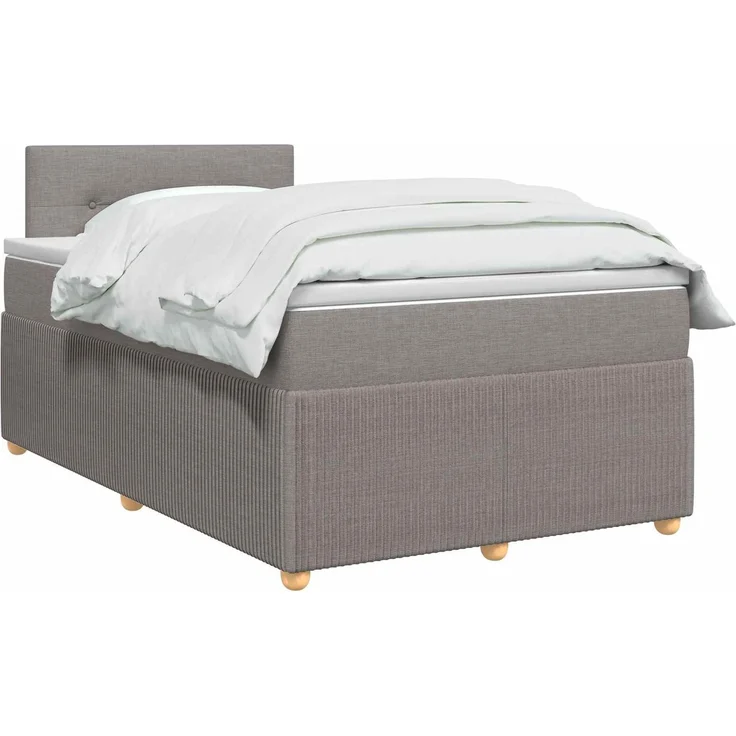 vidaXL Boxspringbett mit Matratze Taupe 120 x 200 cm Stoff 3451444 – Bild 3