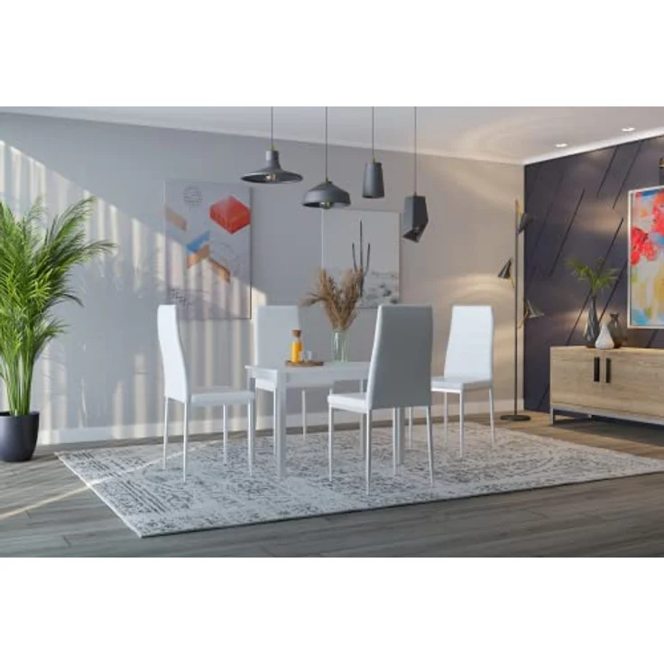 ASTIMESA Fester Küchentisch, laminiert, weiß, 90 x 50 cm – Bild 2
