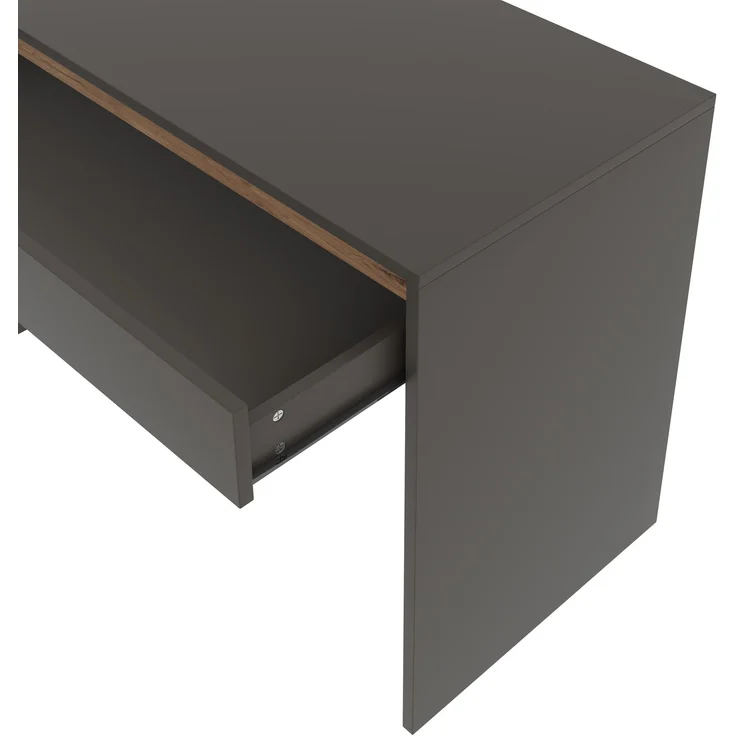 ZUBALIYA Schreibtisch 140x50 cm mit 5 Schubladen, Grau /Eiche-Optik, Moderner Computertisch mit extra großer Arbeitsfläche, Schminktisch mit Stauraum, Bürotisch für Homeoffice, Schlafzimmer und Arbeitszimmer – Bild 10