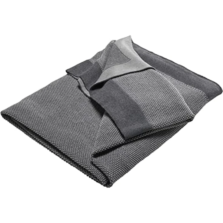 Bio Kuscheldecke für Erwachsene 100% Bio-Baumwolle (kbA) GOTS zertifiziert, Dunkelgrau Melange, 150x200 cm – Bild 2