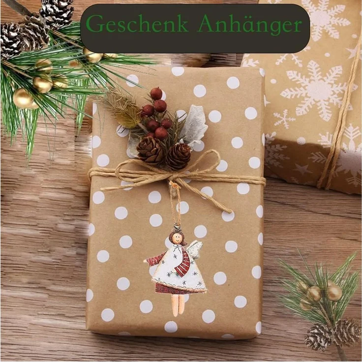 CLTYQ Christbaumschmuck 20 Stück Kleine Engel Anhänger für Weihnachtsbaum Weihnachten Deko, Holz Weihnachtsanhänger Schutzengel Christbaumschmuck Glück – Bild 4