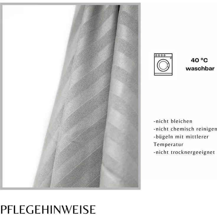 Deluxe Bettwäsche aus Mikrofaser - 140 x 200 cm mit 40 x 80 cm Kissenbezug - Grau – Bild 8