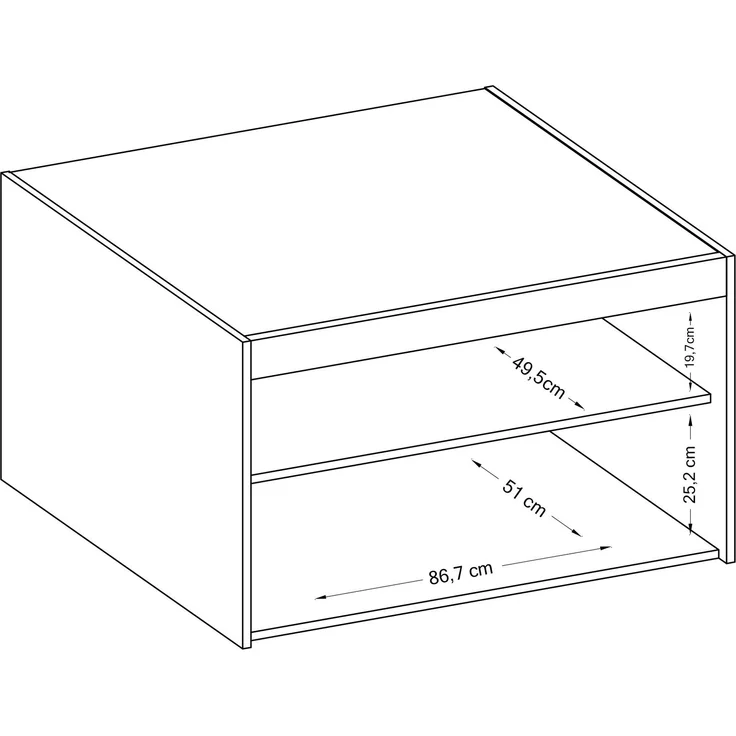 AX LIVING Schrankaufsatz Storicos 2T Eiche Sonoma 89,7x55x53 cm Modern – Bild 3