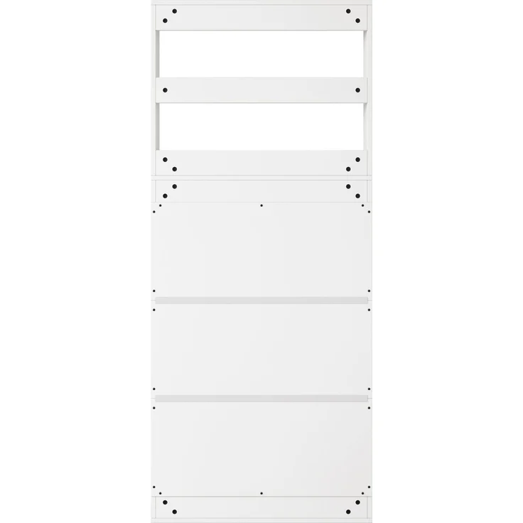 ZUBALIYA Schuhschrank (70 x 25 x 163 cm), 3 Türen, Lamellengestaltung, Aufbewahrung für Schuhe, Hausschuhe und Schuhzubehör, Weiß – Bild 23