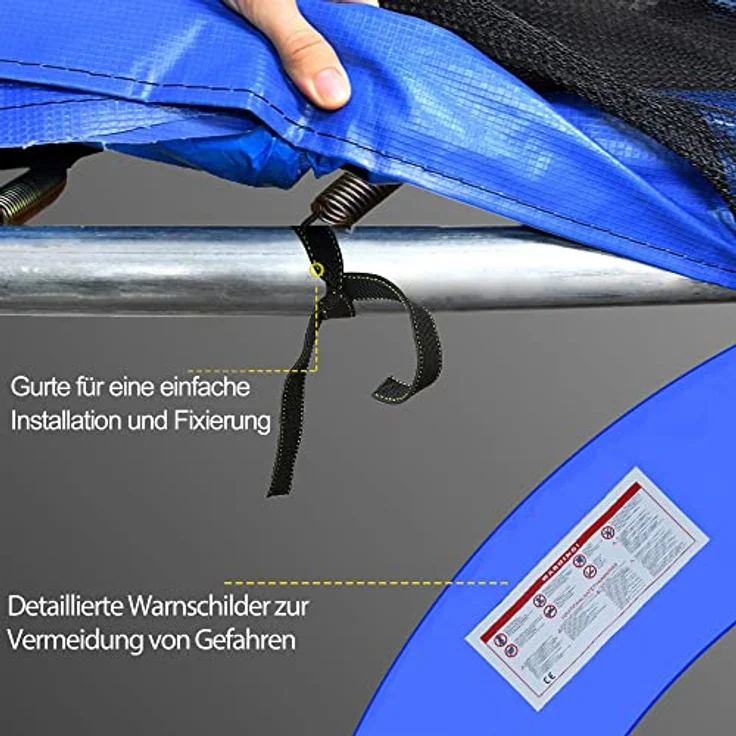 HOMCOM Trampolin Randabdeckung Ø244 cm, bunte EPE-Polsterung mit haltbarem PVC-Überzug, sicher und wetterbeständig – Bild 5