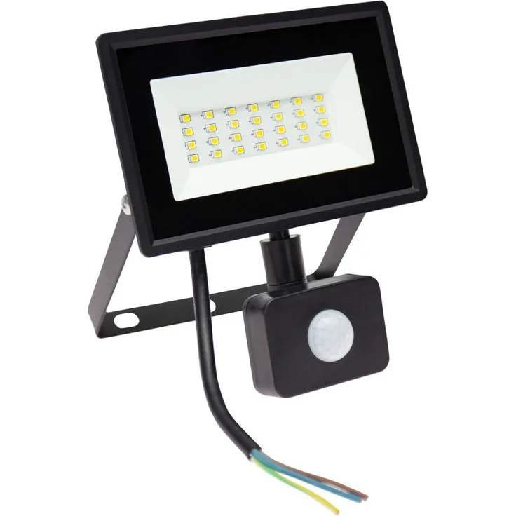 Spectrumled Aussenwandleuchte Fluter IP65 schwarz 20W LED 2000Lumen 230V 4000K inkl. Bewegungsmelder18681