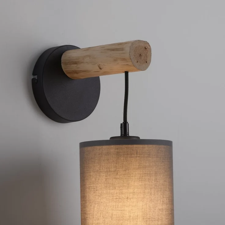 JUST LIGHT 15781-29 GREEN TRIBU Wandleuchte Stoffschirm taupe 1-flammig – Bild 3