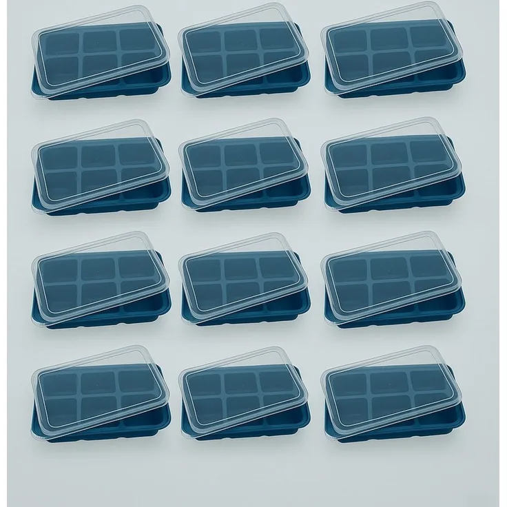 hausleben Eiswürfelbehälter aus Kunststoff mit Deckel, (Set, 12-tlg), BPA-frei, leicht zu lösen