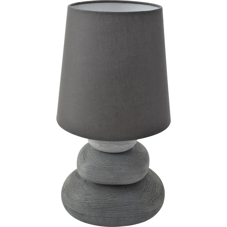 Näve 3045216 Stoff-Tischleuchte, grau, Keramik-Textil-Kombination, E14 Fassung, 31 cm hoch, Kippschalter in Zuleitung