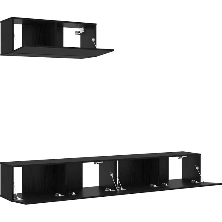 vidaXL TV-Schrankset Wandmontiert 3 pcs Schwarze Eiche Holzwerkstoff 3332537 – Bild 5