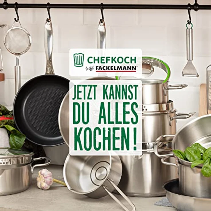 Chefkoch trifft Fackelmann Bratpfanne Ø24 cm München mit Antihaftbeschichtung und Wabenboden - aus Edelstahl – Bild 8