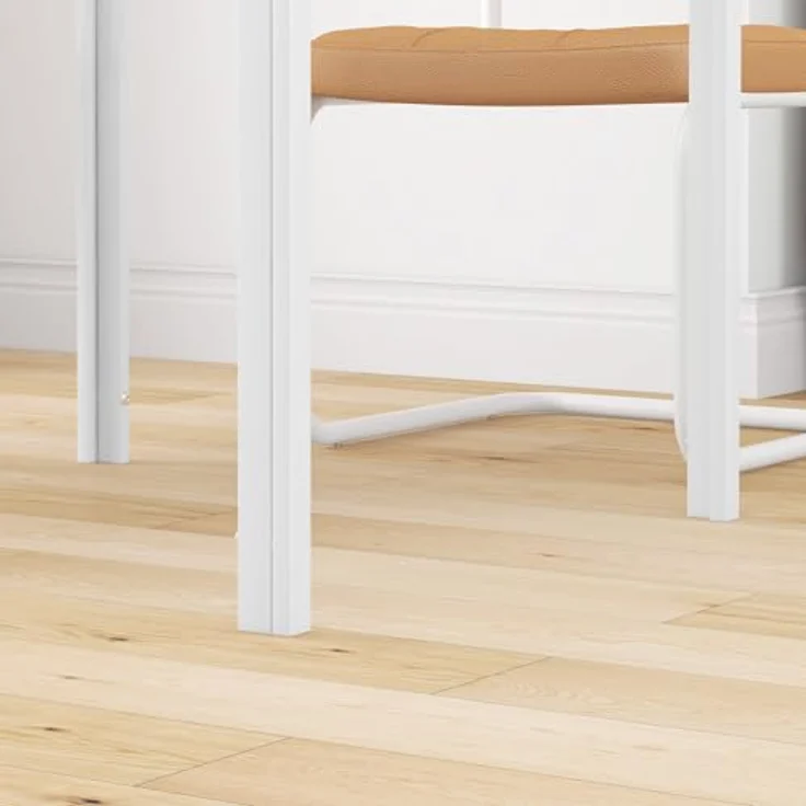 HOMCOM Esstisch für 4 Personen, aus Hartglas (Esszimmertisch, 1-St, Küchentisch), bis 80 kg belastbar, für Küche, Esszimmer, 75 x 75 x 75 cm, Weiß – Bild 9