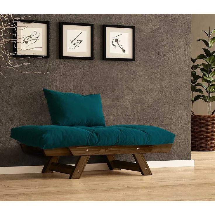 Skye Decor 'CPT8138-140' Garten-Sessel, Walnuss / Petrolgrün, 108-140 x 75 cm – Bild 3