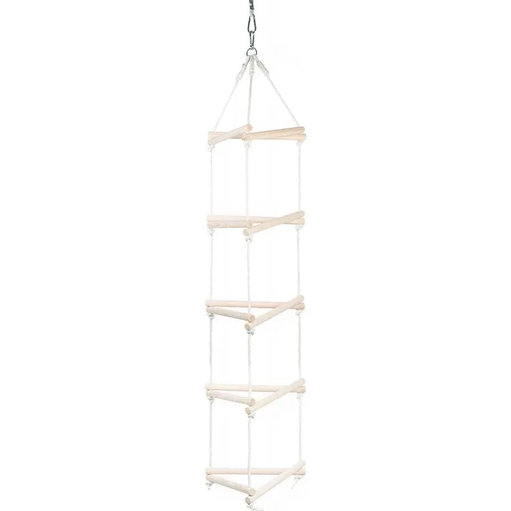 MAMOI® Dreieck Hänge Leiter für Kinder | Strickleiter Kinder Outdoor scandi Design | Nachhaltig Hängeleiter Kinder aus natürlichem Holz | CE | 100% ECO | Made in EU