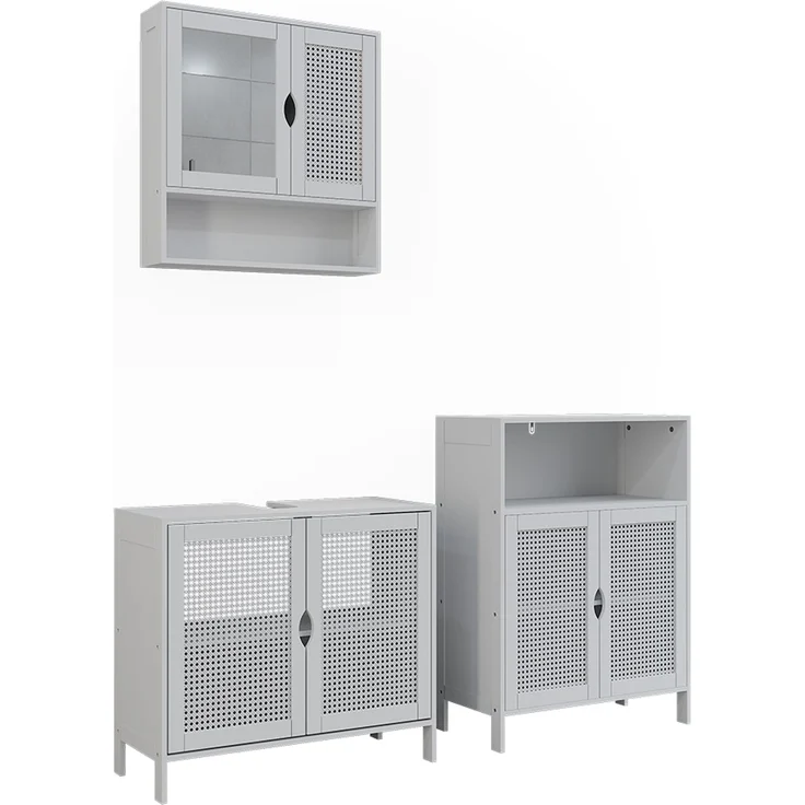 Badmöbel-Set Liora Weiß 3-teilig Vicco – Bild 1