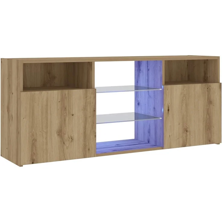 vidaXL TV-Schrank mit LED-Leuchten Artisan-Eiche 120x30x50 cm 856352 – Bild 4