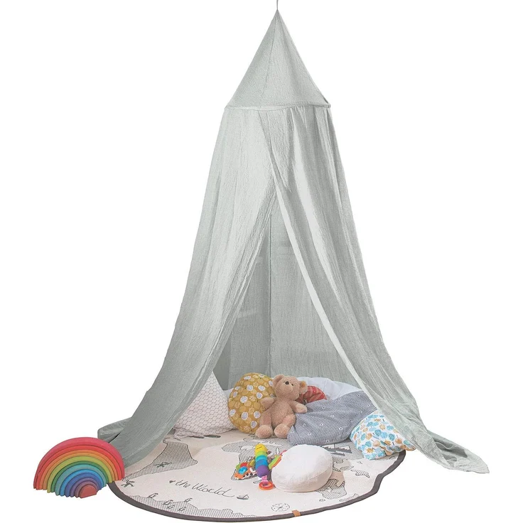 infactory Baldachin Kinder: Kinder-Betthimmel mit Insektenschutz, grau, zusammenfaltbar (Kinderbetthimmel, Bett Baldachin Kinder, Spielzeug) – Bild 4