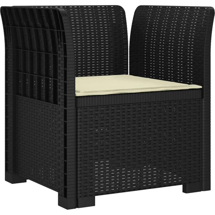vidaXL 1-Sitzer Sessel mit Kissen Rattan-Look PP Anthrazit 8011852 – Bild 2