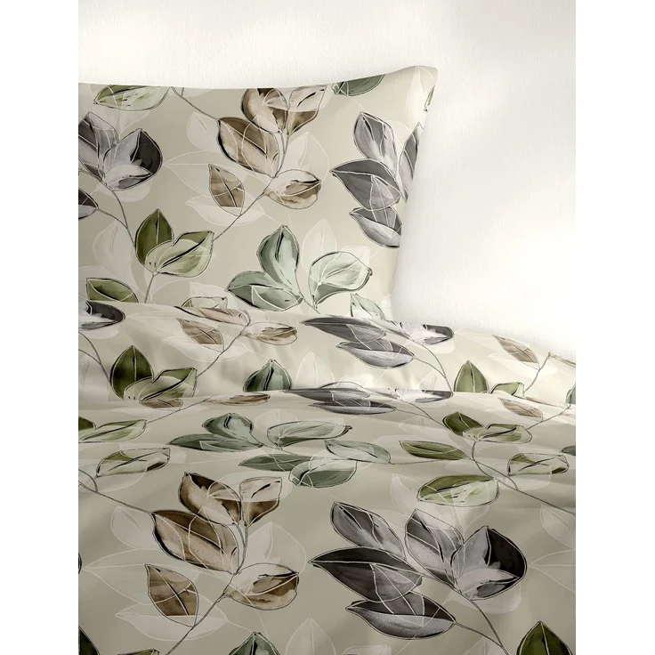 Bierbaum Biber Bettwäsche 155x220 Blätter natur grün beige 4136-80 – Bild 4