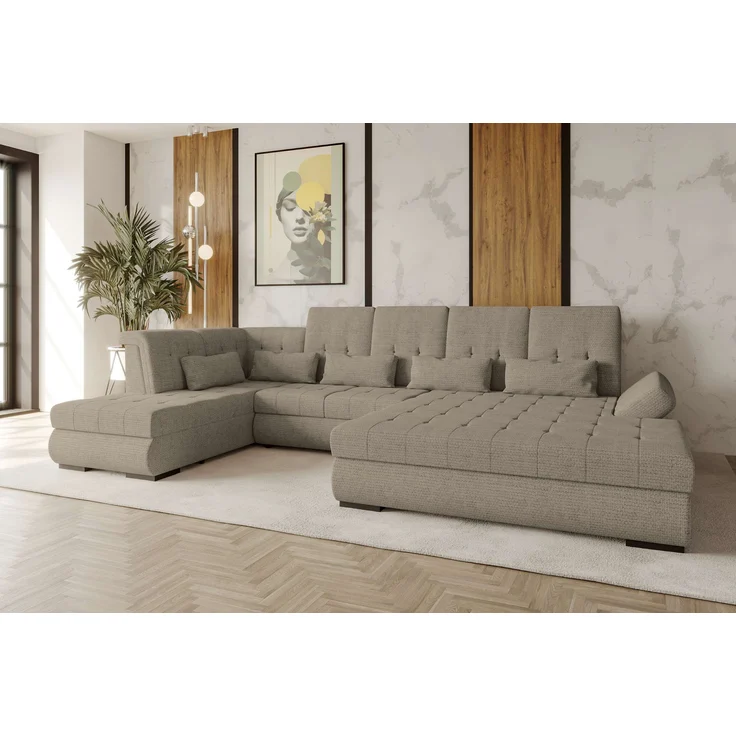 99rooms Felicia Wohnlandschaft Chenille EDEN Cappuccino Rechts – Bild 1