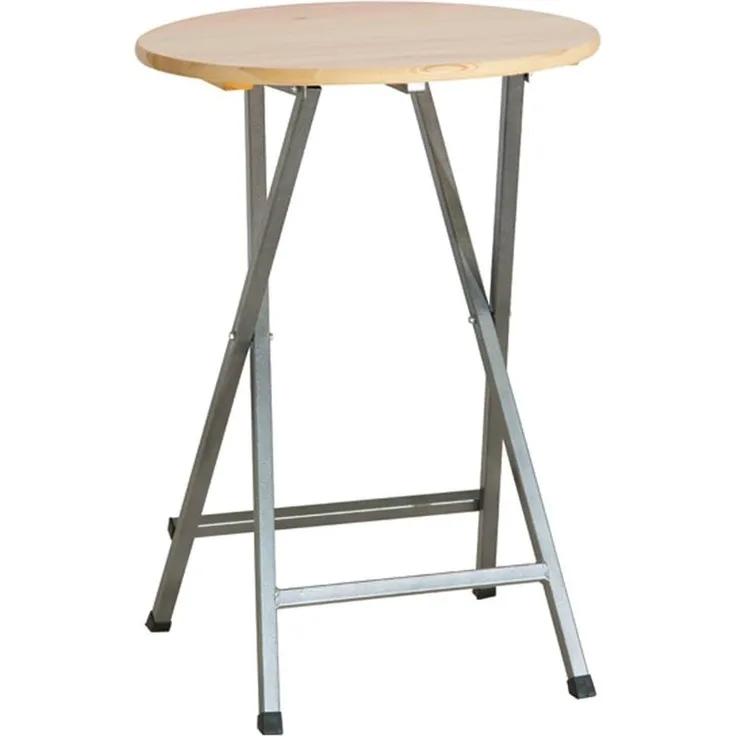 FUN STAR 101741 Stehtisch Ø 78 cm, Kiefernholz, Gestell eckig
