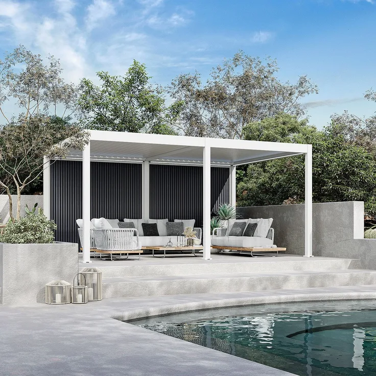 Weide WPC Sichtschutzwand anthrazit für Pergola